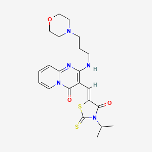 3-[(Z)-(3-isopropyl-4-oxo-2-thioxo-1,3-thiazolidin-5-ylidene)methyl]-2-[(3-morpholin-4-ylpropyl)amino]-4H-pyrido[1,2-a]pyrimidin-4-one