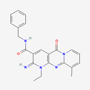 N-benzyl-7-ethyl-6-imino-11-methyl-2-oxo-1,7,9-triazatricyclo[8.4.0.03,8]tetradeca-3(8),4,9,11,13-pentaene-5-carboxamide