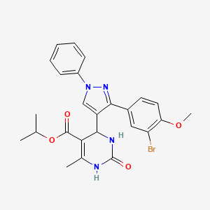 propan-2-yl 4-[3-(3-bromo-4-methoxyphenyl)-1-phenyl-1H-pyrazol-4-yl]-6-methyl-2-oxo-1,2,3,4-tetrahydropyrimidine-5-carboxylate