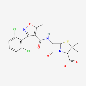 molecular formula C19H16Cl2N3O5S- B15031172 6-({[3-(2,6-Dichlorophenyl)-5-methyl-1,2-oxazol-4-yl]carbonyl}amino)-3,3-dimethyl-7-oxo-4-thia-1-azabicyclo[3.2.0]heptane-2-carboxylate 