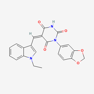 (5Z)-3-(1,3-benzodioxol-5-yl)-5-[(1-ethyl-1H-indol-3-yl)methylidene]-6-hydroxypyrimidine-2,4(3H,5H)-dione