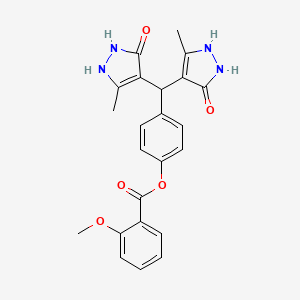 4-[bis(5-hydroxy-3-methyl-1H-pyrazol-4-yl)methyl]phenyl 2-methoxybenzoate