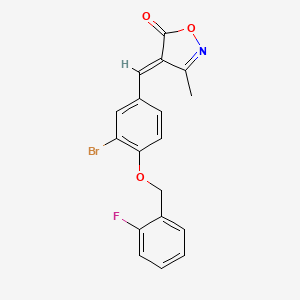 (4E)-4-{3-bromo-4-[(2-fluorobenzyl)oxy]benzylidene}-3-methyl-1,2-oxazol-5(4H)-one