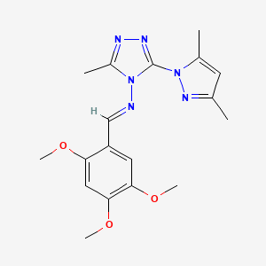 molecular formula C18H22N6O3 B15031204 3-(3,5-dimethyl-1H-pyrazol-1-yl)-5-methyl-N-[(E)-(2,4,5-trimethoxyphenyl)methylidene]-4H-1,2,4-triazol-4-amine 