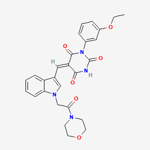 (5E)-1-(3-ethoxyphenyl)-5-({1-[2-(morpholin-4-yl)-2-oxoethyl]-1H-indol-3-yl}methylidene)pyrimidine-2,4,6(1H,3H,5H)-trione