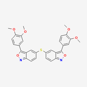 molecular formula C30H24N2O6S B15031241 3-(3,4-Dimethoxyphenyl)-5-{[3-(3,4-dimethoxyphenyl)-2,1-benzoxazol-5-YL]sulfanyl}-2,1-benzoxazole 