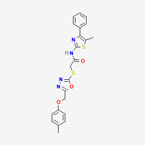 2-({5-[(4-methylphenoxy)methyl]-1,3,4-oxadiazol-2-yl}sulfanyl)-N-[(2E)-5-methyl-4-phenyl-1,3-thiazol-2(3H)-ylidene]acetamide