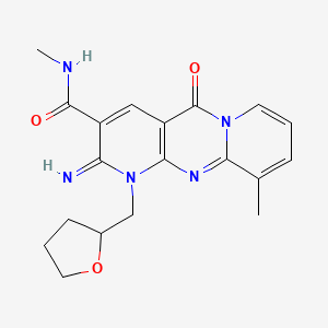 6-imino-N,11-dimethyl-2-oxo-7-(oxolan-2-ylmethyl)-1,7,9-triazatricyclo[8.4.0.03,8]tetradeca-3(8),4,9,11,13-pentaene-5-carboxamide