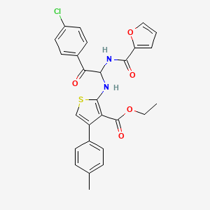 Ethyl 2-({2-(4-chlorophenyl)-1-[(furan-2-ylcarbonyl)amino]-2-oxoethyl}amino)-4-(4-methylphenyl)thiophene-3-carboxylate