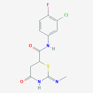 N-(3-chloro-4-fluorophenyl)-2-(methylamino)-4-oxo-5,6-dihydro-4H-1,3-thiazine-6-carboxamide