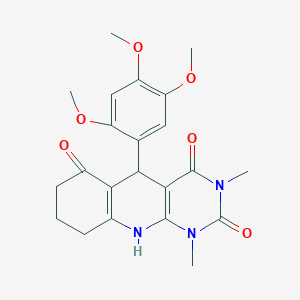 molecular formula C22H25N3O6 B15031299 1,3-dimethyl-5-(2,4,5-trimethoxyphenyl)-5,8,9,10-tetrahydropyrimido[4,5-b]quinoline-2,4,6(1H,3H,7H)-trione 