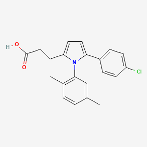 molecular formula C21H20ClNO2 B15031301 3-[5-(4-chlorophenyl)-1-(2,5-dimethylphenyl)pyrrol-2-yl]propanoic Acid 