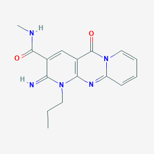 6-imino-N-methyl-2-oxo-7-propyl-1,7,9-triazatricyclo[8.4.0.03,8]tetradeca-3(8),4,9,11,13-pentaene-5-carboxamide