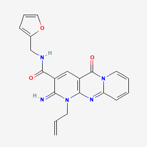 molecular formula C20H17N5O3 B15031338 N-(furan-2-ylmethyl)-6-imino-2-oxo-7-prop-2-enyl-1,7,9-triazatricyclo[8.4.0.03,8]tetradeca-3(8),4,9,11,13-pentaene-5-carboxamide CAS No. 510761-25-8