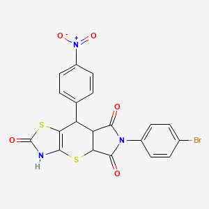 molecular formula C20H12BrN3O5S2 B15031387 11-(4-bromophenyl)-8-(4-nitrophenyl)-2,6-dithia-4,11-diazatricyclo[7.3.0.03,7]dodec-3(7)-ene-5,10,12-trione 