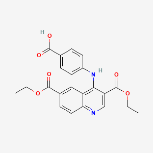 4-{[3,6-Bis(ethoxycarbonyl)quinolin-4-yl]amino}benzoic acid