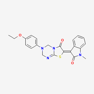 (7Z)-3-(4-ethoxyphenyl)-7-(1-methyl-2-oxo-1,2-dihydro-3H-indol-3-ylidene)-3,4-dihydro-2H-[1,3]thiazolo[3,2-a][1,3,5]triazin-6(7H)-one