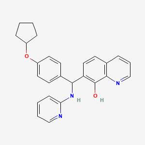 molecular formula C26H25N3O2 B15031469 7-{[4-(Cyclopentyloxy)phenyl](pyridin-2-ylamino)methyl}quinolin-8-ol 