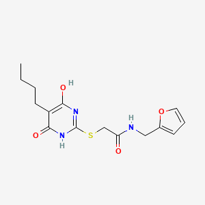 molecular formula C15H19N3O4S B15031491 2-[(5-butyl-4-hydroxy-6-oxo-1,6-dihydropyrimidin-2-yl)sulfanyl]-N-(furan-2-ylmethyl)acetamide 