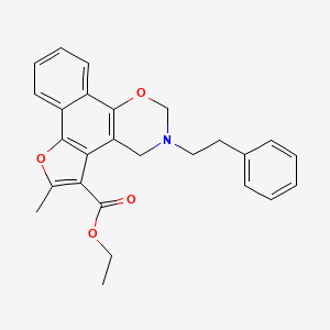 ethyl 4-methyl-9-(2-phenylethyl)-3,11-dioxa-9-azatetracyclo[11.4.0.02,6.07,12]heptadeca-1(17),2(6),4,7(12),13,15-hexaene-5-carboxylate