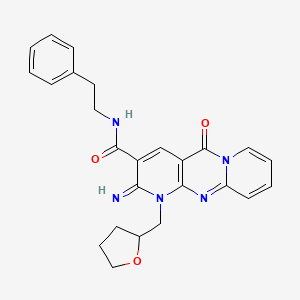 2-Imino-10-oxo-1-(tetrahydro-furan-2-ylmethyl)-1,10-dihydro-2H-1,9,10a-triaza-anthracene-3-carboxylic acid phenethyl-amide