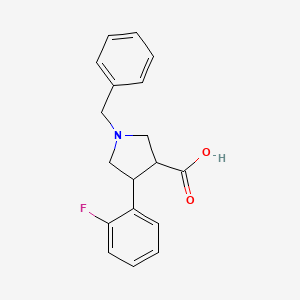 molecular formula C18H18FNO2 B1503155 1-Benzyl-4-(2-fluorophenyl)pyrrolidine-3-carboxylic acid CAS No. 874990-50-8