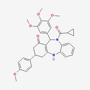 cyclopropyl[1-hydroxy-3-(4-methoxyphenyl)-11-(3,4,5-trimethoxyphenyl)-2,3,4,11-tetrahydro-10H-dibenzo[b,e][1,4]diazepin-10-yl]methanone