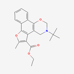 molecular formula C22H25NO4 B15031627 ethyl 9-tert-butyl-4-methyl-3,11-dioxa-9-azatetracyclo[11.4.0.02,6.07,12]heptadeca-1(17),2(6),4,7(12),13,15-hexaene-5-carboxylate 