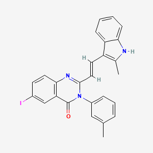 6-iodo-2-[(E)-2-(2-methyl-1H-indol-3-yl)ethenyl]-3-(3-methylphenyl)quinazolin-4(3H)-one