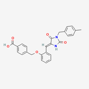 4-[(2-{(Z)-[1-(4-methylbenzyl)-2,5-dioxoimidazolidin-4-ylidene]methyl}phenoxy)methyl]benzoic acid