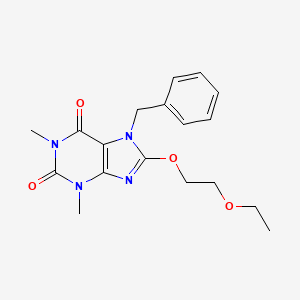 molecular formula C18H22N4O4 B15031729 7-benzyl-8-(2-ethoxyethoxy)-1,3-dimethyl-1H-purine-2,6(3H,7H)-dione CAS No. 476480-50-9