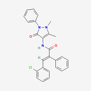 molecular formula C26H22ClN3O2 B15031743 (2E)-3-(2-chlorophenyl)-N-(1,5-dimethyl-3-oxo-2-phenyl-2,3-dihydro-1H-pyrazol-4-yl)-2-phenylprop-2-enamide 