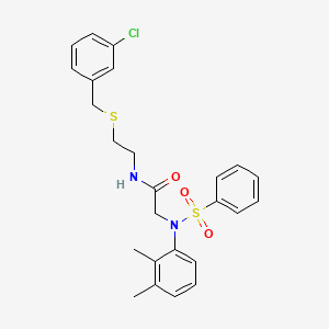 molecular formula C25H27ClN2O3S2 B15031805 N-(2-{[(3-Chlorophenyl)methyl]sulfanyl}ethyl)-2-[N-(2,3-dimethylphenyl)benzenesulfonamido]acetamide 