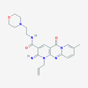 6-imino-13-methyl-N-[2-(morpholin-4-yl)ethyl]-2-oxo-7-(prop-2-en-1-yl)-1,7,9-triazatricyclo[8.4.0.0^{3,8}]tetradeca-3(8),4,9,11,13-pentaene-5-carboxamide