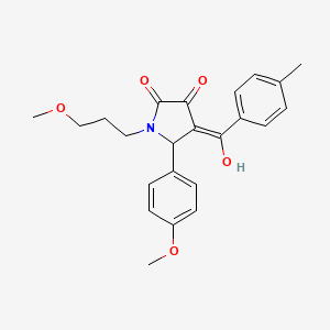 (4E)-4-[hydroxy(4-methylphenyl)methylidene]-5-(4-methoxyphenyl)-1-(3-methoxypropyl)pyrrolidine-2,3-dione