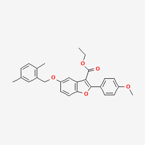 Ethyl 5-[(2,5-dimethylphenyl)methoxy]-2-(4-methoxyphenyl)-1-benzofuran-3-carboxylate