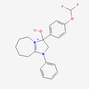 3-[4-(difluoromethoxy)phenyl]-3-hydroxy-1-phenyl-2,5,6,7,8,9-hexahydro-3H-imidazo[1,2-a]azepin-1-ium