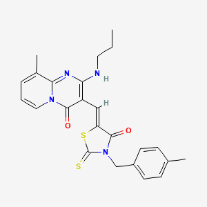 9-methyl-3-{(Z)-[3-(4-methylbenzyl)-4-oxo-2-thioxo-1,3-thiazolidin-5-ylidene]methyl}-2-(propylamino)-4H-pyrido[1,2-a]pyrimidin-4-one