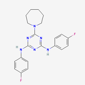 6-(azepan-1-yl)-N,N'-bis(4-fluorophenyl)-1,3,5-triazine-2,4-diamine