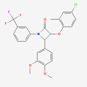 molecular formula C25H21ClF3NO4 B15031901 3-(4-Chloro-2-methylphenoxy)-4-(3,4-dimethoxyphenyl)-1-[3-(trifluoromethyl)phenyl]azetidin-2-one 