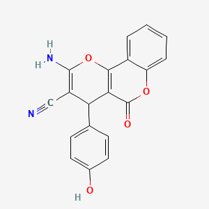 2-amino-4-(4-hydroxyphenyl)-5-oxo-4H,5H-pyrano[3,2-c]chromene-3-carbonitrile