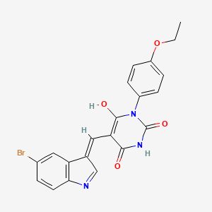 (5E)-5-[(5-bromo-1H-indol-3-yl)methylidene]-1-(4-ethoxyphenyl)pyrimidine-2,4,6(1H,3H,5H)-trione