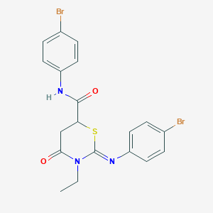 (2Z)-N-(4-bromophenyl)-2-[(4-bromophenyl)imino]-3-ethyl-4-oxo-1,3-thiazinane-6-carboxamide