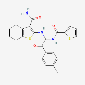 molecular formula C23H23N3O3S2 B15031990 2-({2-(4-Methylphenyl)-2-oxo-1-[(thiophen-2-ylcarbonyl)amino]ethyl}amino)-4,5,6,7-tetrahydro-1-benzothiophene-3-carboxamide 