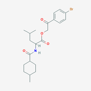 molecular formula C22H30BrNO4 B15032005 2-(4-bromophenyl)-2-oxoethyl N-[(4-methylcyclohexyl)carbonyl]leucinate 