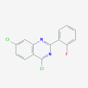 molecular formula C14H7Cl2FN2 B1503206 4,7-Dichloro-2-(2-fluorophenyl)quinazoline CAS No. 885277-55-4