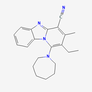 molecular formula C21H24N4 B15032081 1-(Azepan-1-yl)-2-ethyl-3-methylpyrido[1,2-a]benzimidazole-4-carbonitrile 