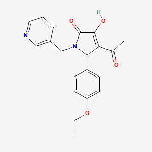 molecular formula C20H20N2O4 B15032084 (4E)-5-(4-ethoxyphenyl)-4-(1-hydroxyethylidene)-1-(pyridin-3-ylmethyl)pyrrolidine-2,3-dione 