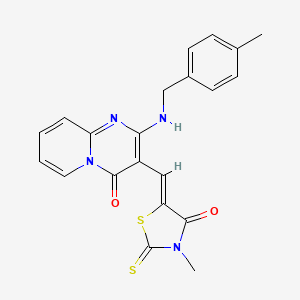 2-[(4-methylbenzyl)amino]-3-[(Z)-(3-methyl-4-oxo-2-thioxo-1,3-thiazolidin-5-ylidene)methyl]-4H-pyrido[1,2-a]pyrimidin-4-one