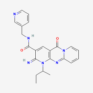 7-butan-2-yl-6-imino-2-oxo-N-(pyridin-3-ylmethyl)-1,7,9-triazatricyclo[8.4.0.03,8]tetradeca-3(8),4,9,11,13-pentaene-5-carboxamide